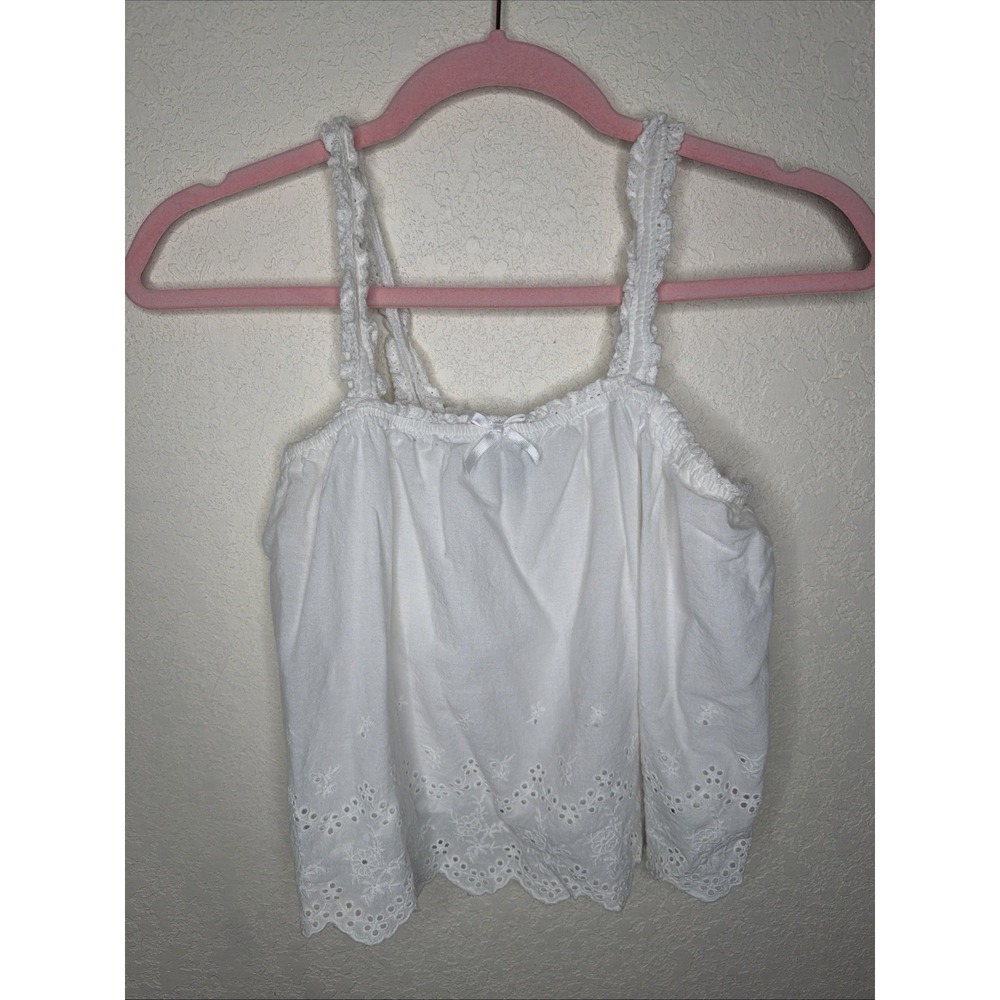 Beverly And Beck Eyelet Lace Cami Tank Top Womens Size S White Coastal Summer